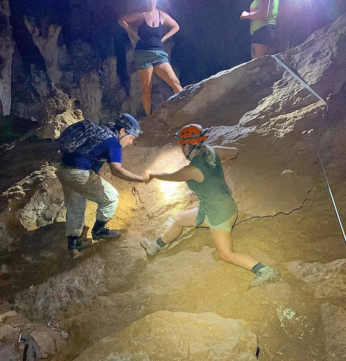 Caving in Crystal Cave Belize caves