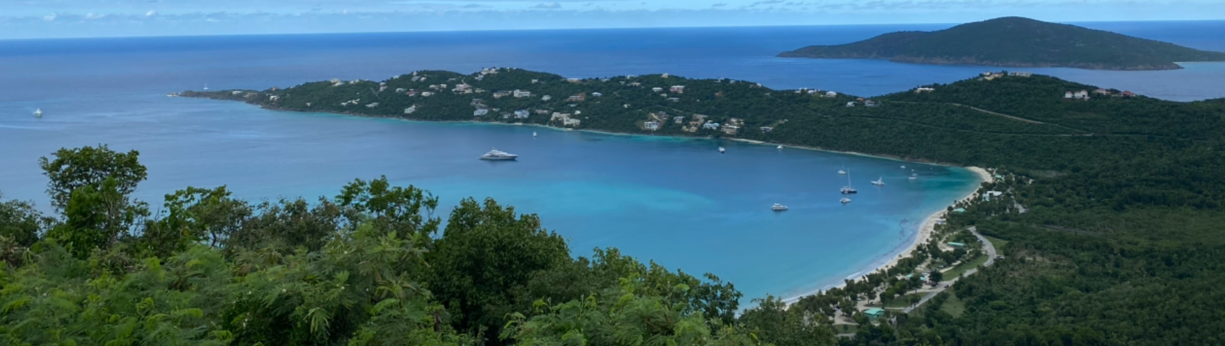 ocean boat islands waves St Thomas