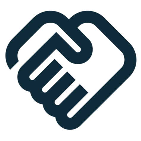 Icon of two hands shaking, representing partnership or agreement.