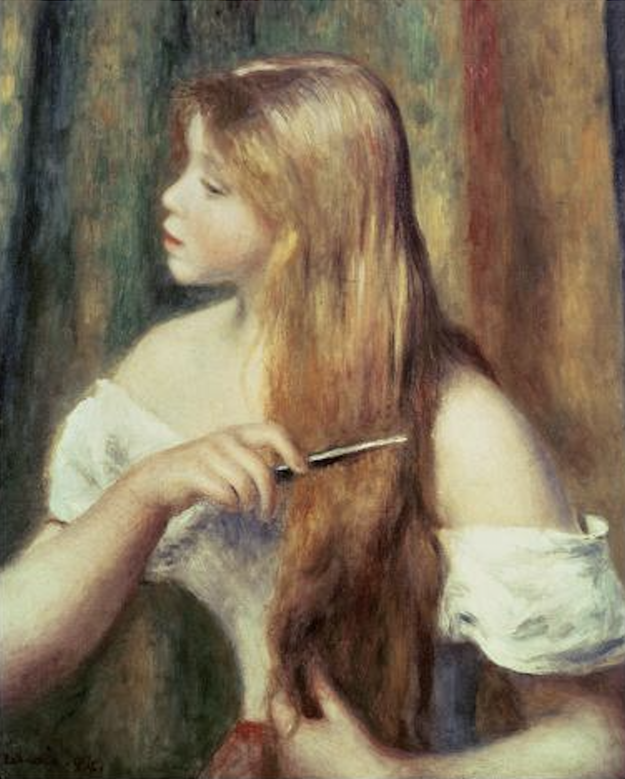 'Blonde Girl Combing Her Hair' by Renoir