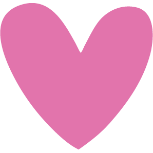 Pink heart shape on a white background.
