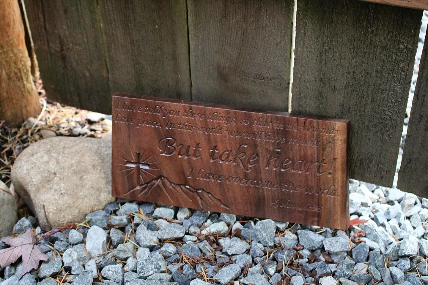 &ldquo;I have told you these things, so that in me you may have peace. In this world you will have trouble. But take heart! I have overcome the world.&rdquo;
‭‭John‬ ‭16‬:‭33‬ 
.
.
.
#mattywestsidewoodworking