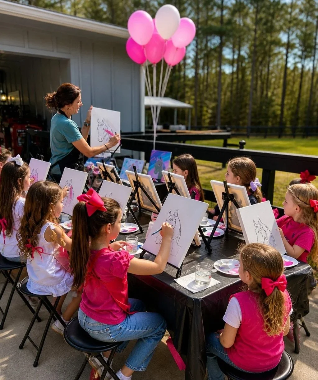 Child's birthday celebration paint party