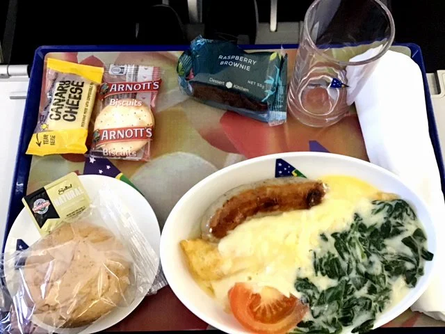Breakfast served in Solomon Airlines business class