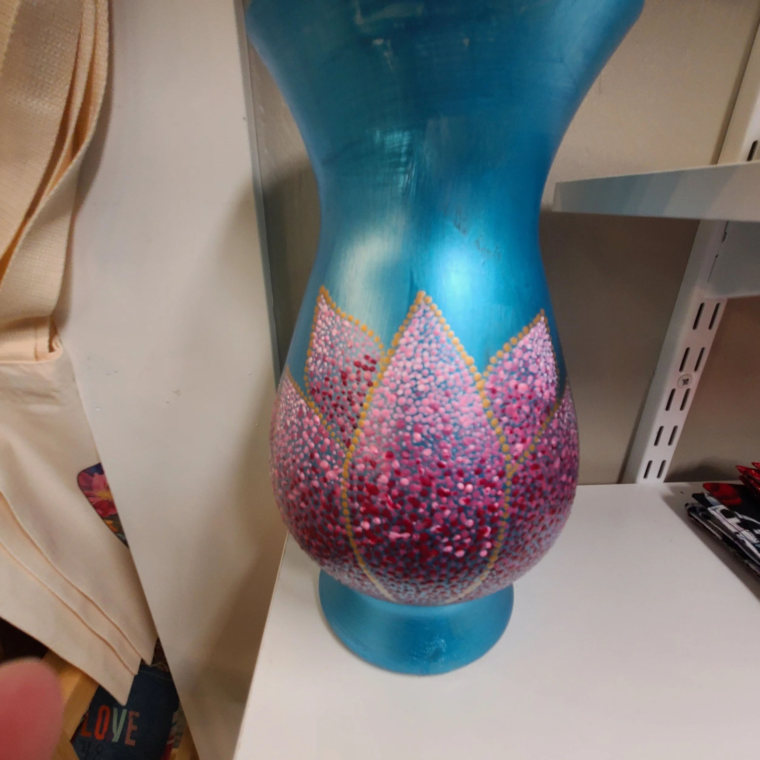 Hand-Painted Vase - Blue Lotus