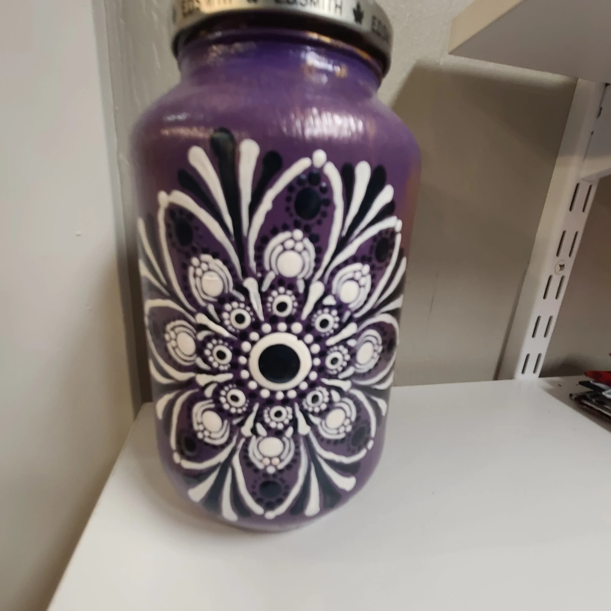 Hand-Painted Purple Jar