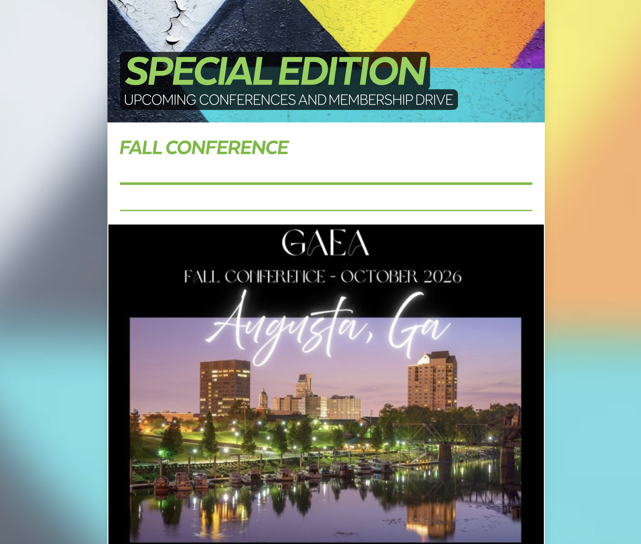 Check out this special edition of the GAEA Art Blast. Click on the image above. 