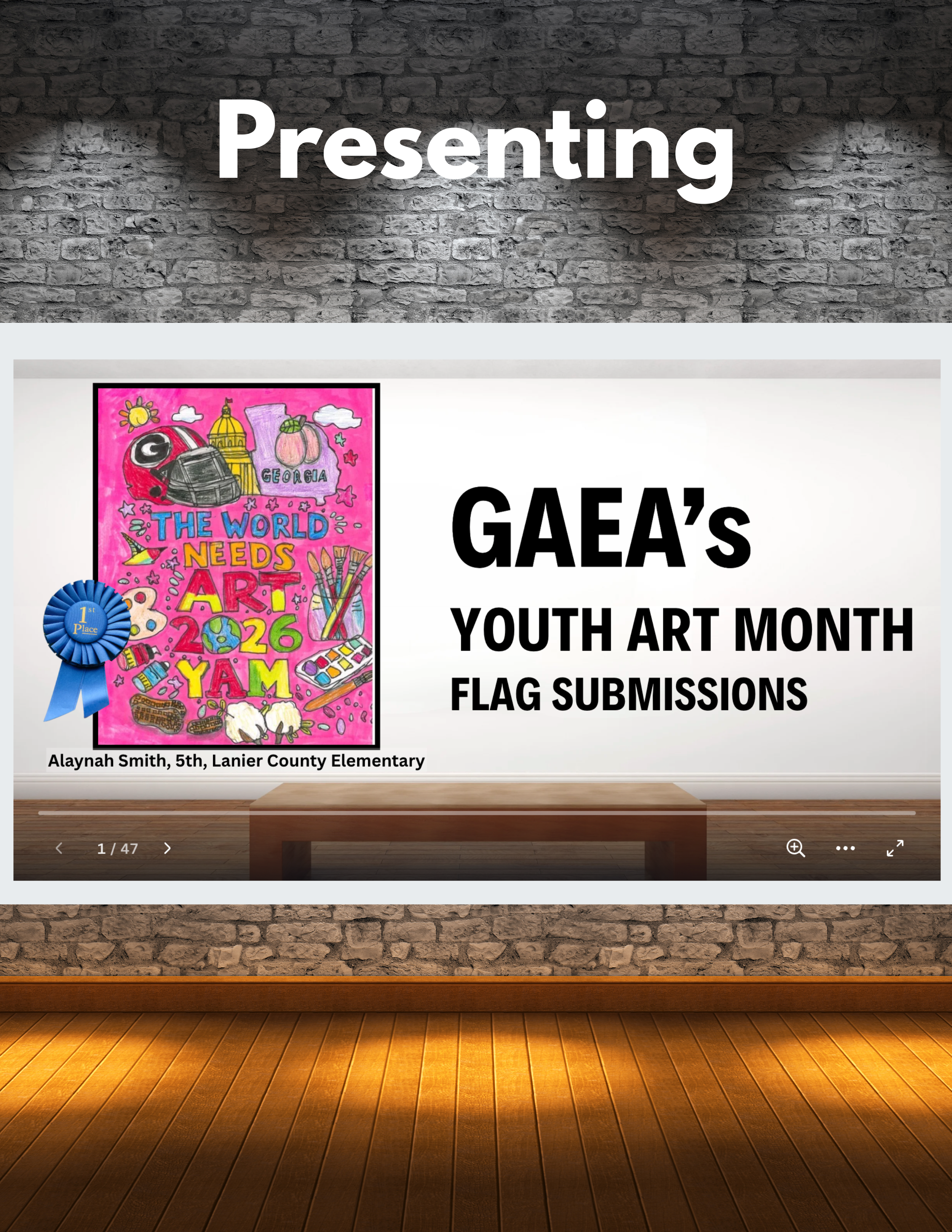 Check out our GAEA Youth Art Month Flag submissions. Click on the image above. 