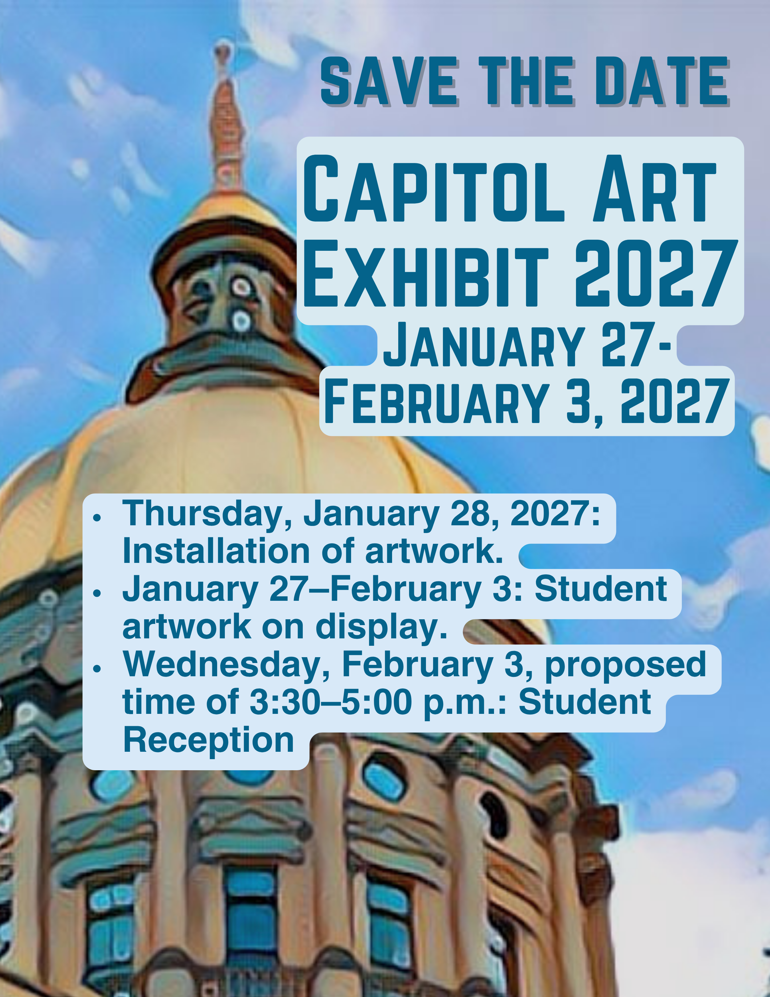 More information is available on our Capitol Art Exhibit page. 