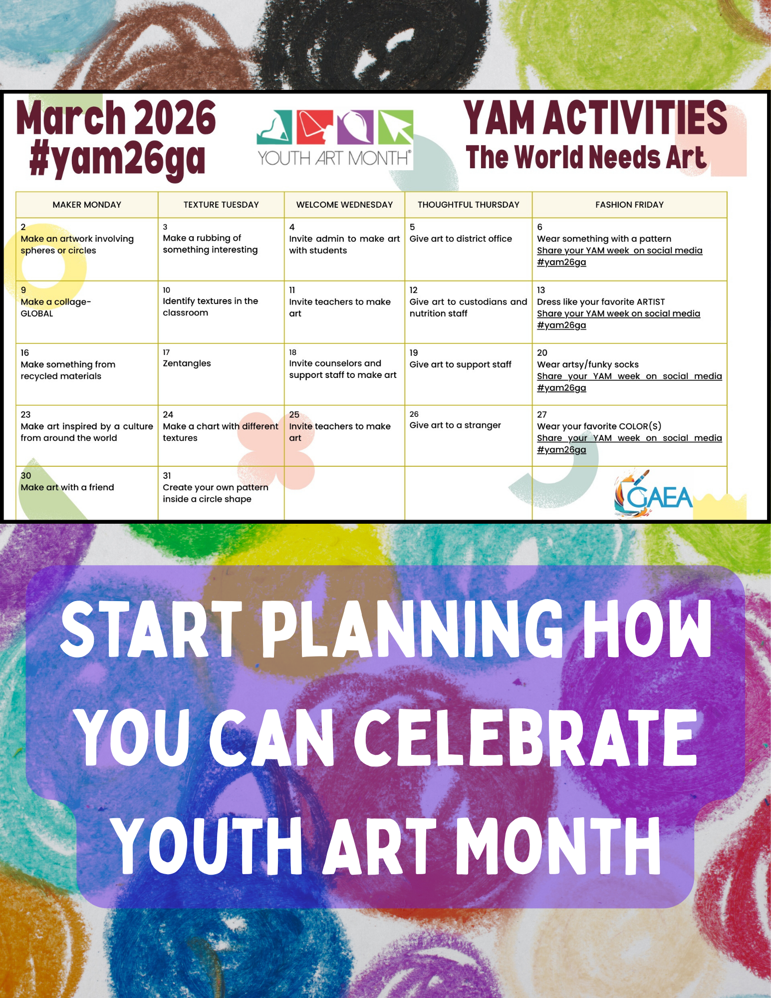 Click on the image above to download the YAM calendar.