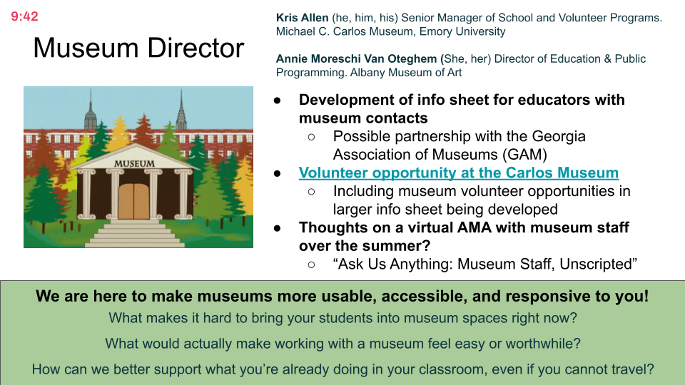 Click on the image for the link to the volunteer opportunity at the Carlos Museum. 