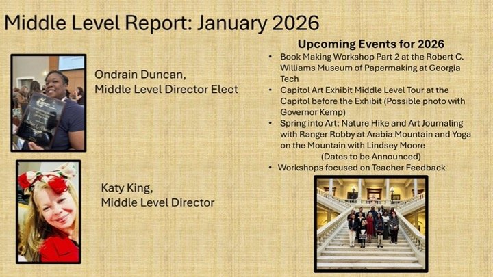 MIDDLE LEVEL DIVISION UPDATE, January 2026. 