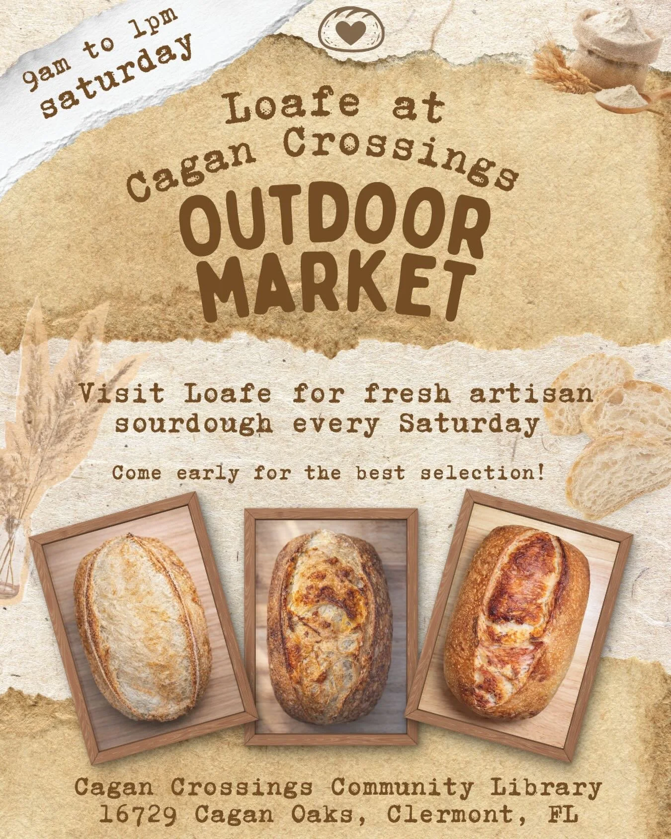 Excited to announce that Loafe will be joining @cagancrossingsoutdoormarket every Saturday from 9 AM&ndash;1 PM in Clermont!
Making high-quality artisan bread feel more accessible has always been at the heart of Loafe, and I&rsquo;m so grateful for t