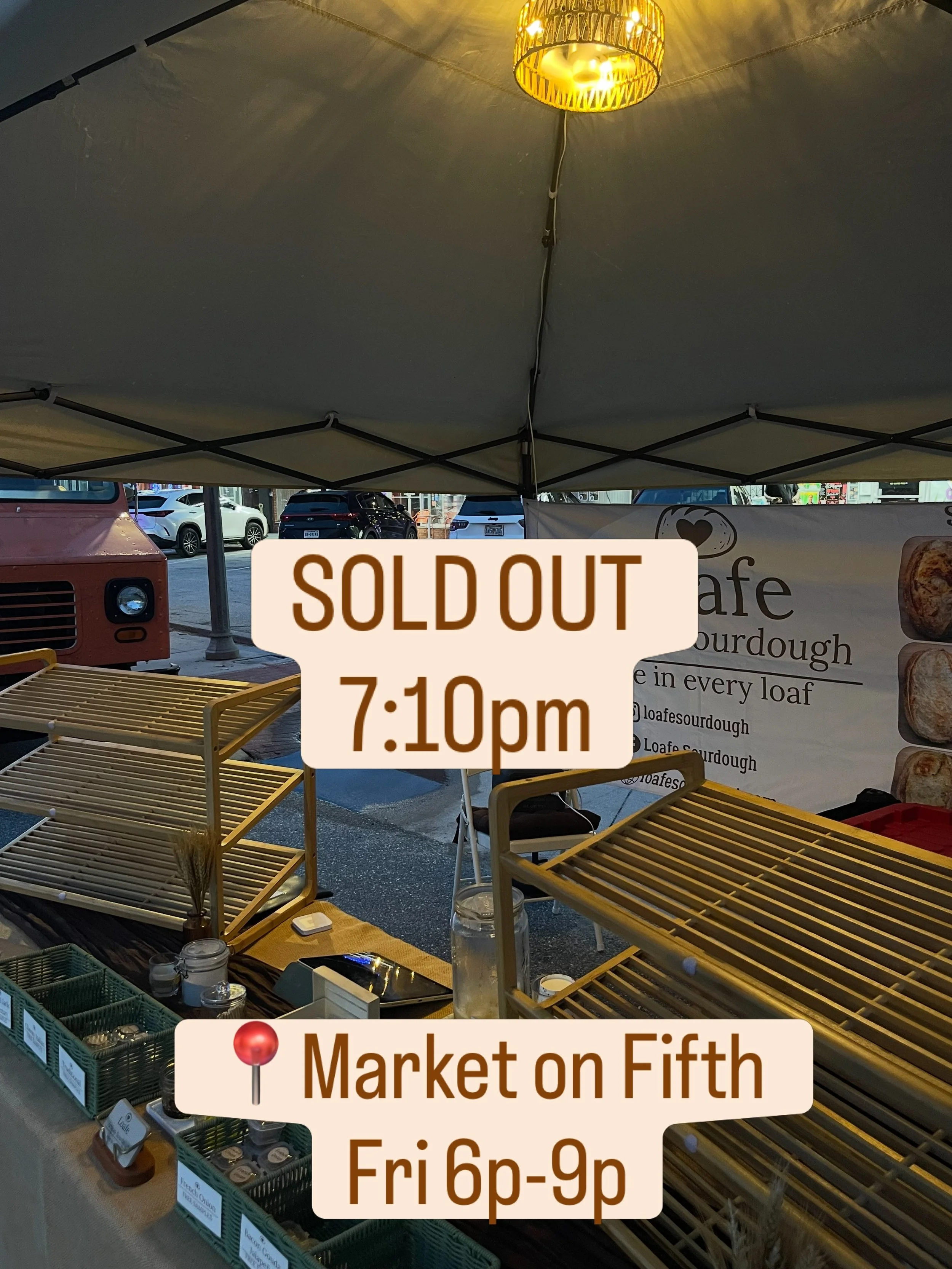 OMG 😳 Sold out in 70 minutes!!! Thank you all!🤎
I literally cannot fit any more bread in my car. Trust me, I have tried 😅If you missed out this week, pre-order on my website: loafesourdough.com 
Select Apopka Market on Fifth at checkout to lock in