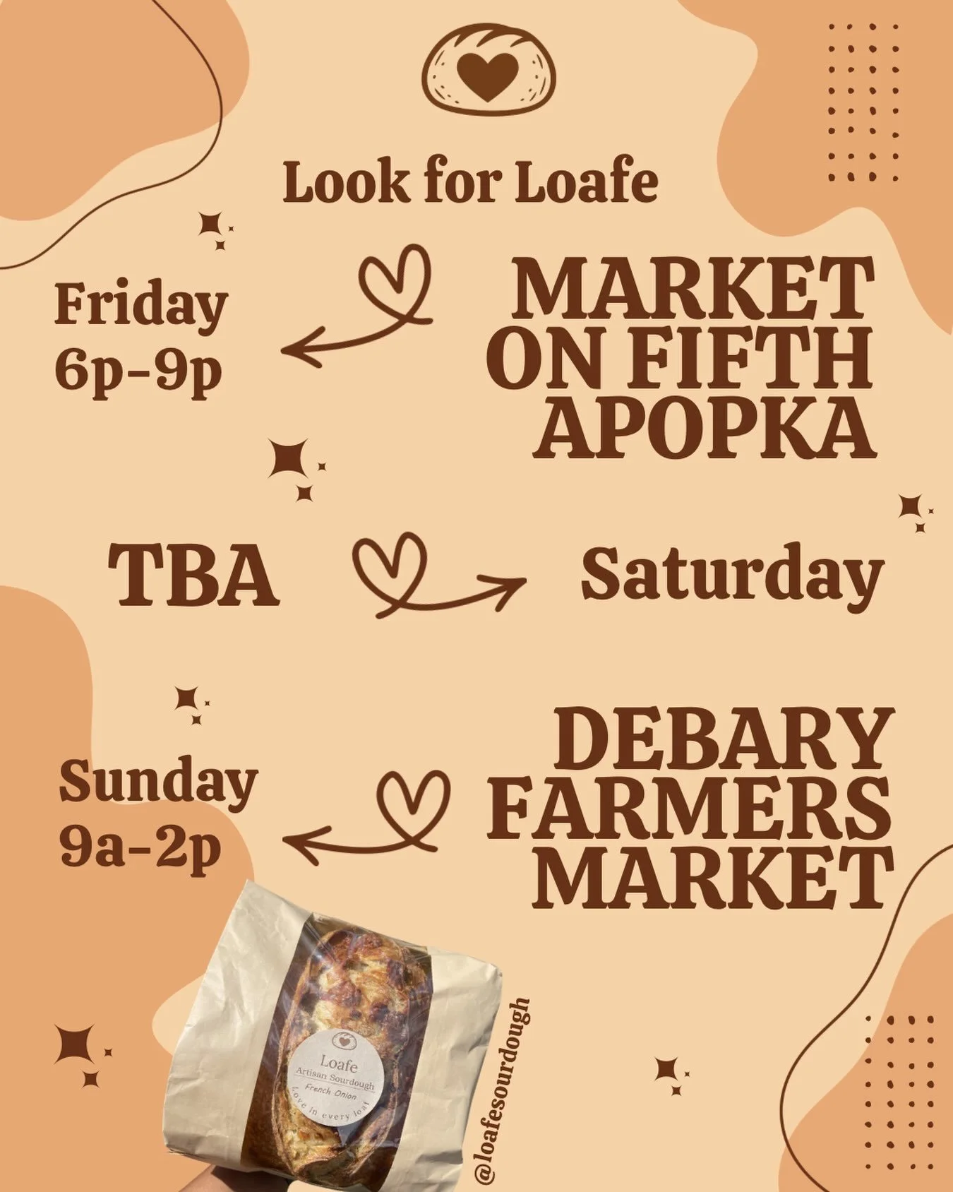 Look for Loafe 👀
The Saturday pop-up in Daytona was cancelled because the forecast. If it improves, I&rsquo;ll be joining Cagan Crossings Outdoor Market. It&rsquo;s an hour away and I want to stay closer to home this weekend just in case it really c