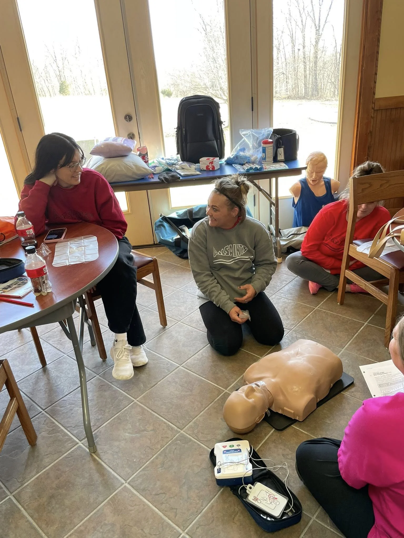 Safety equipment: Thanks to a newly secured grant, All Saints now has a second AED on site to support emergency response efforts.
