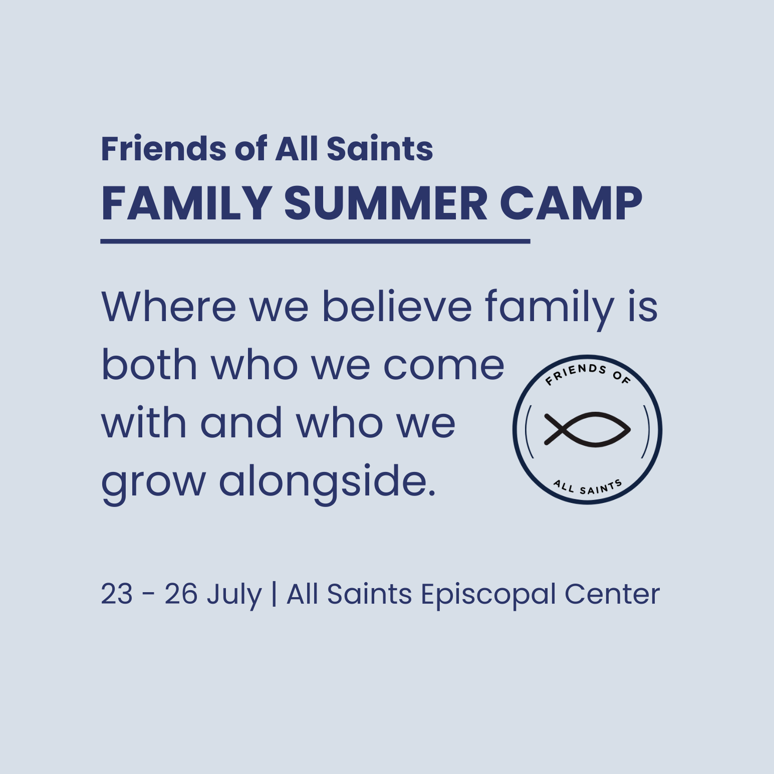 Friends of All Saints Family Summer Camp 2026 - EARLY BIRD PRICING OPEN