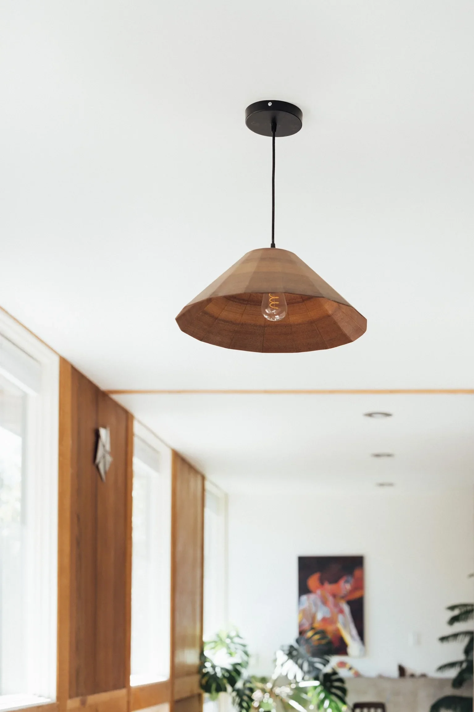 Pendant Lamp Shade. Reclaimed Old-growth Redwood. $2,400