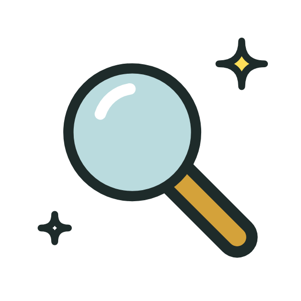 Magnifying glass icon: we find the gaps