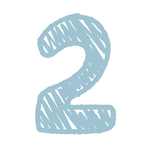 Light blue number 2 with a textured, striped pattern on a black background.