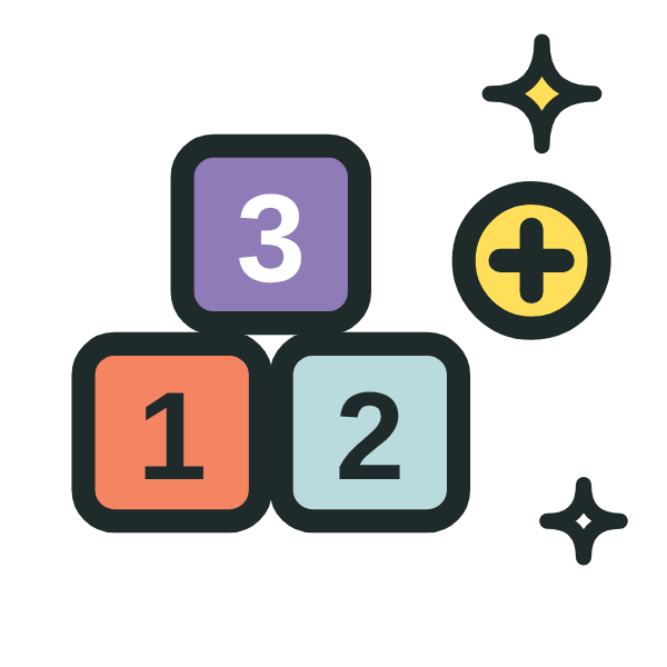 Number blocks icon: maths numeracy support