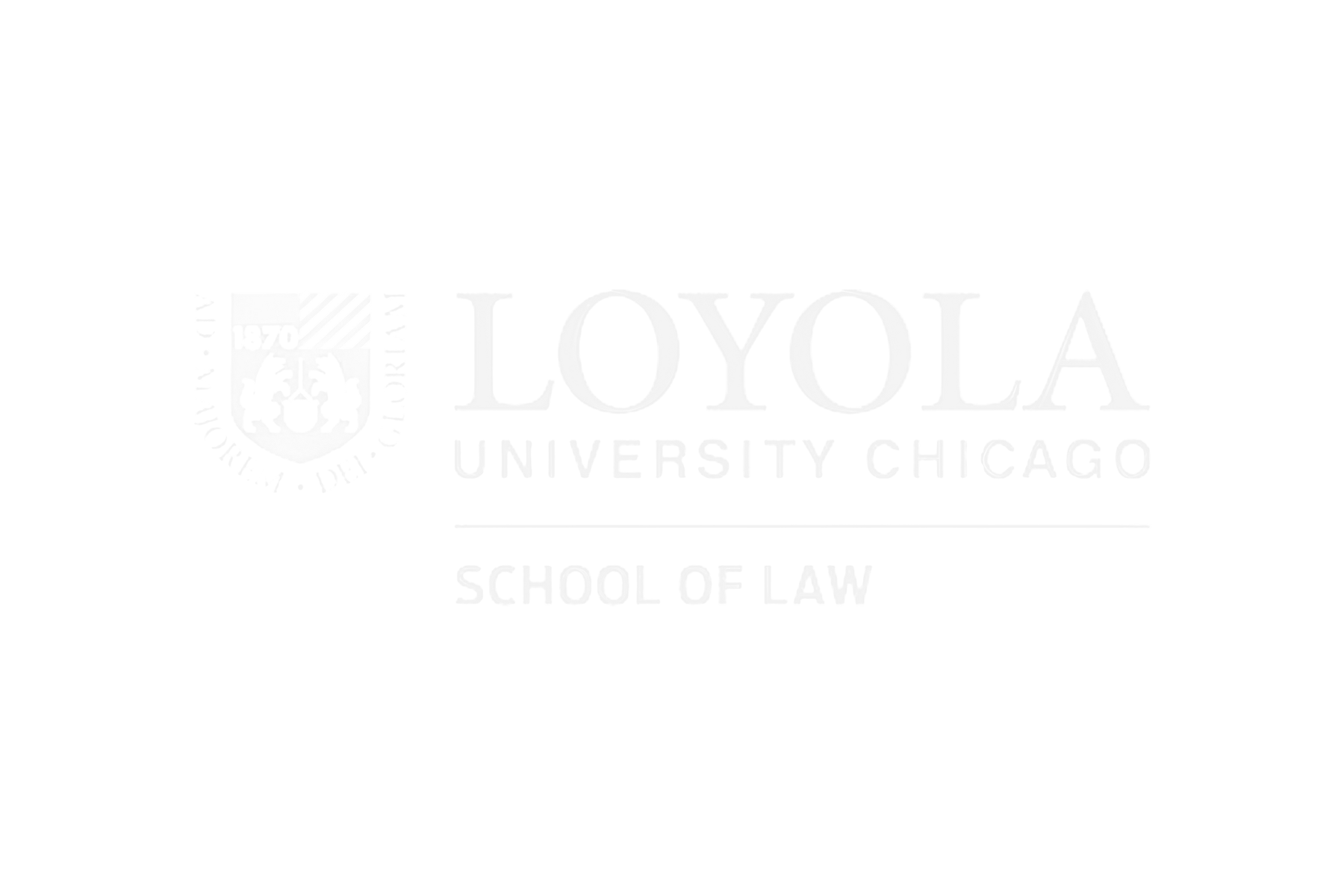 Logo of Loyola University Chicago School of Law, featuring the university’s crest and text.