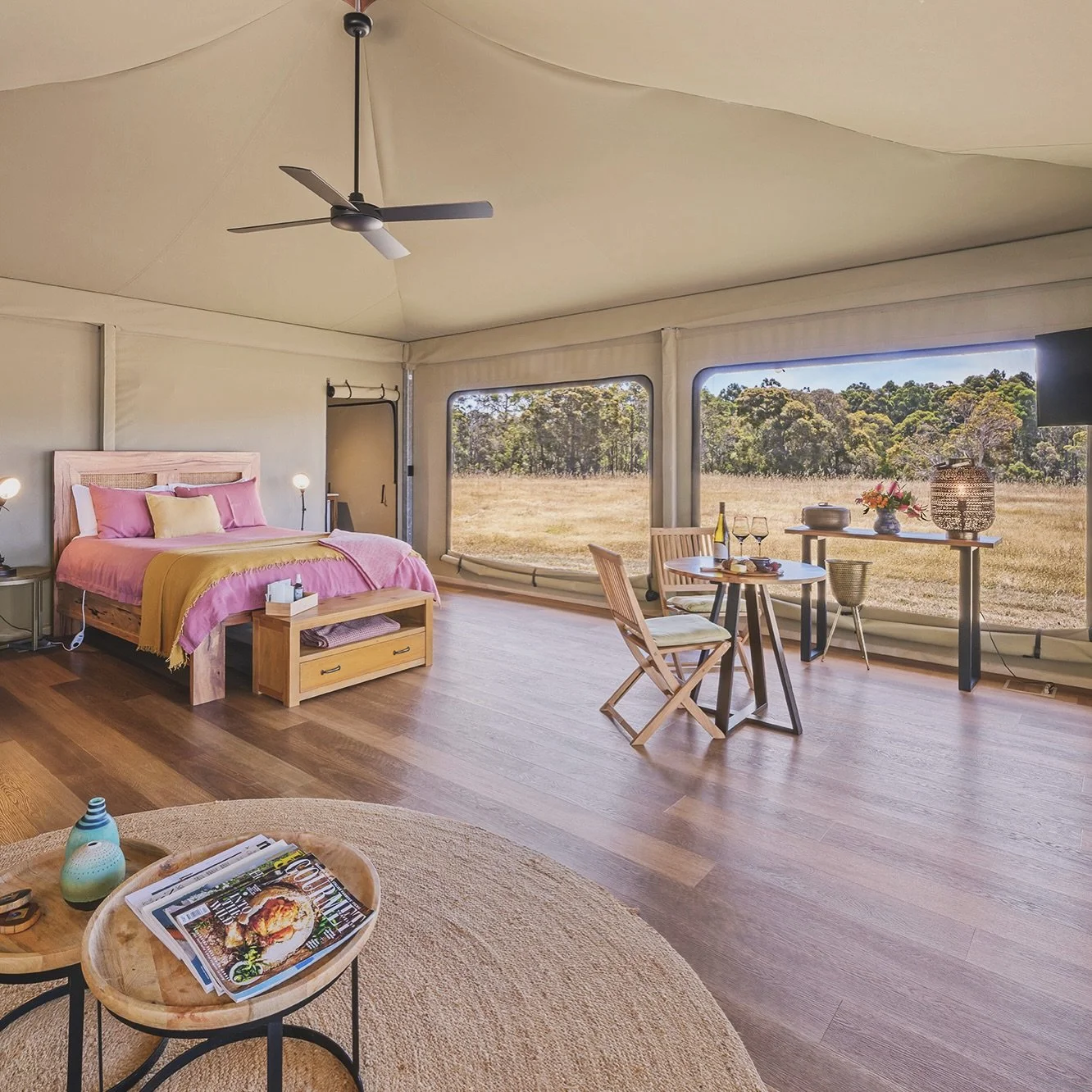Escape to nature in luxury ✨ Wake up to breathtaking views, cozy vibes, and total serenity. Your glamping adventure awaits! 🌿🛏️ #glamping #natureretreat