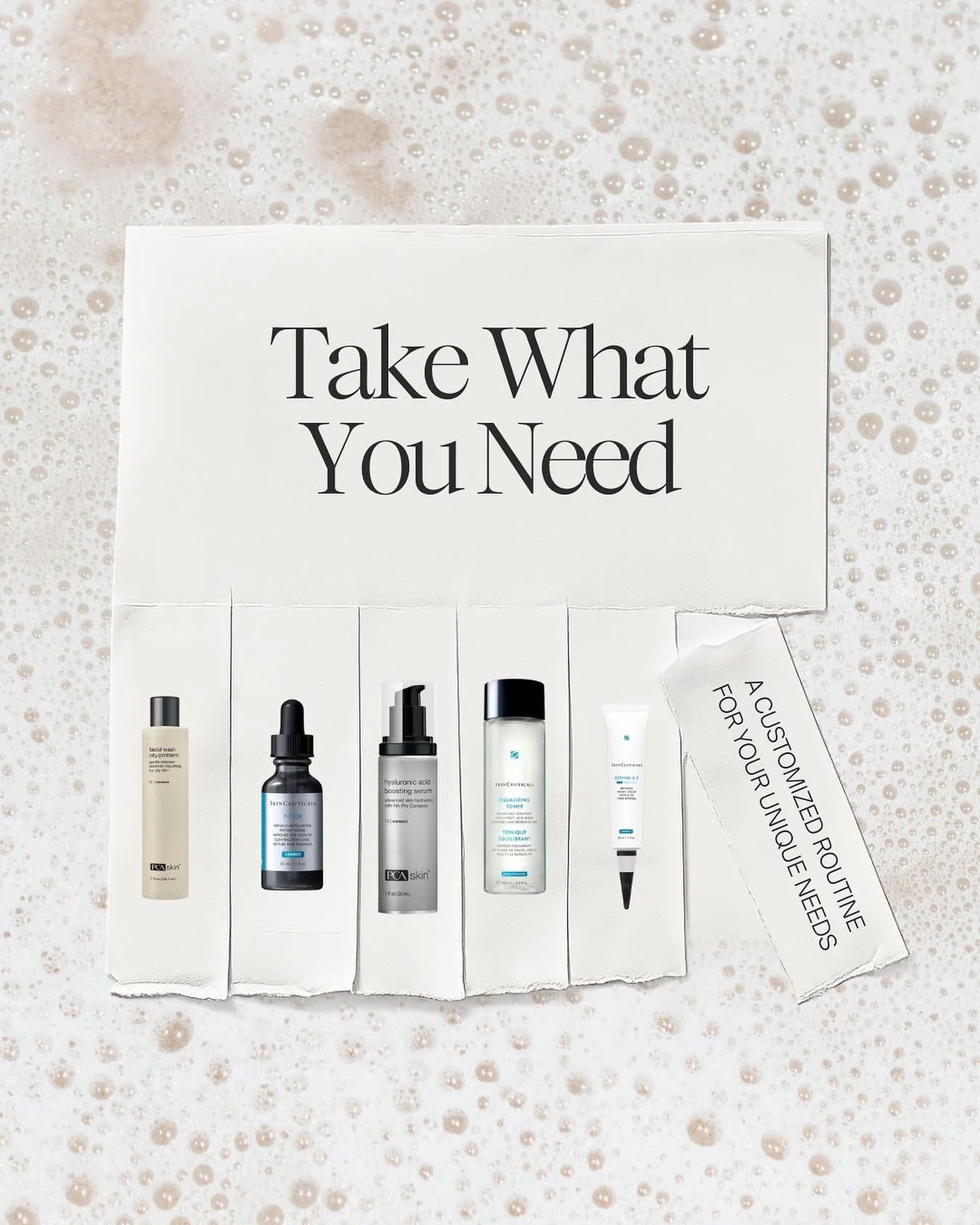 Take what your skin needs 👏🏻 Skincare isn&rsquo;t one-size-fits-all. What your skin needs can change with the season, your lifestyle, hormones, and stress levels. That&rsquo;s why a customized routine matters 🖤 We focus on meeting your skin where 
