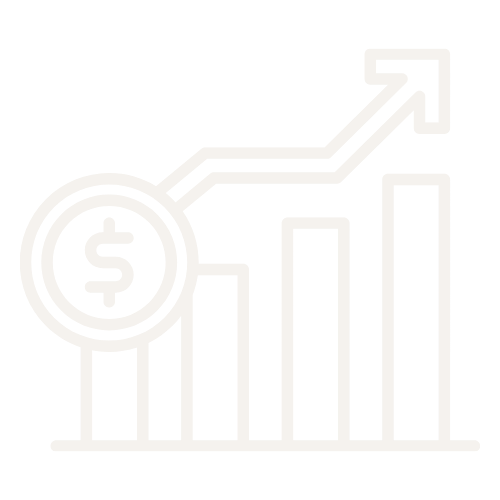 Financial growth chart with upward arrow and dollar sign