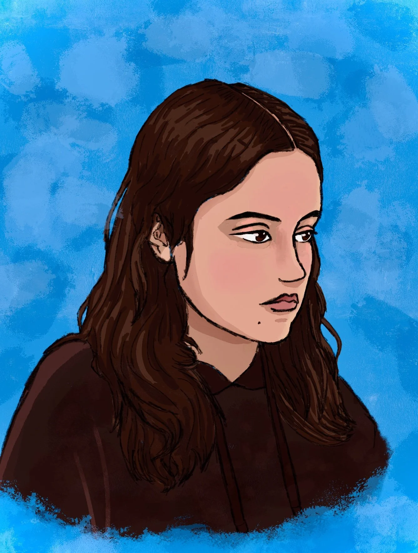 Digital portrait of a classmate - 2025 (Procreate)