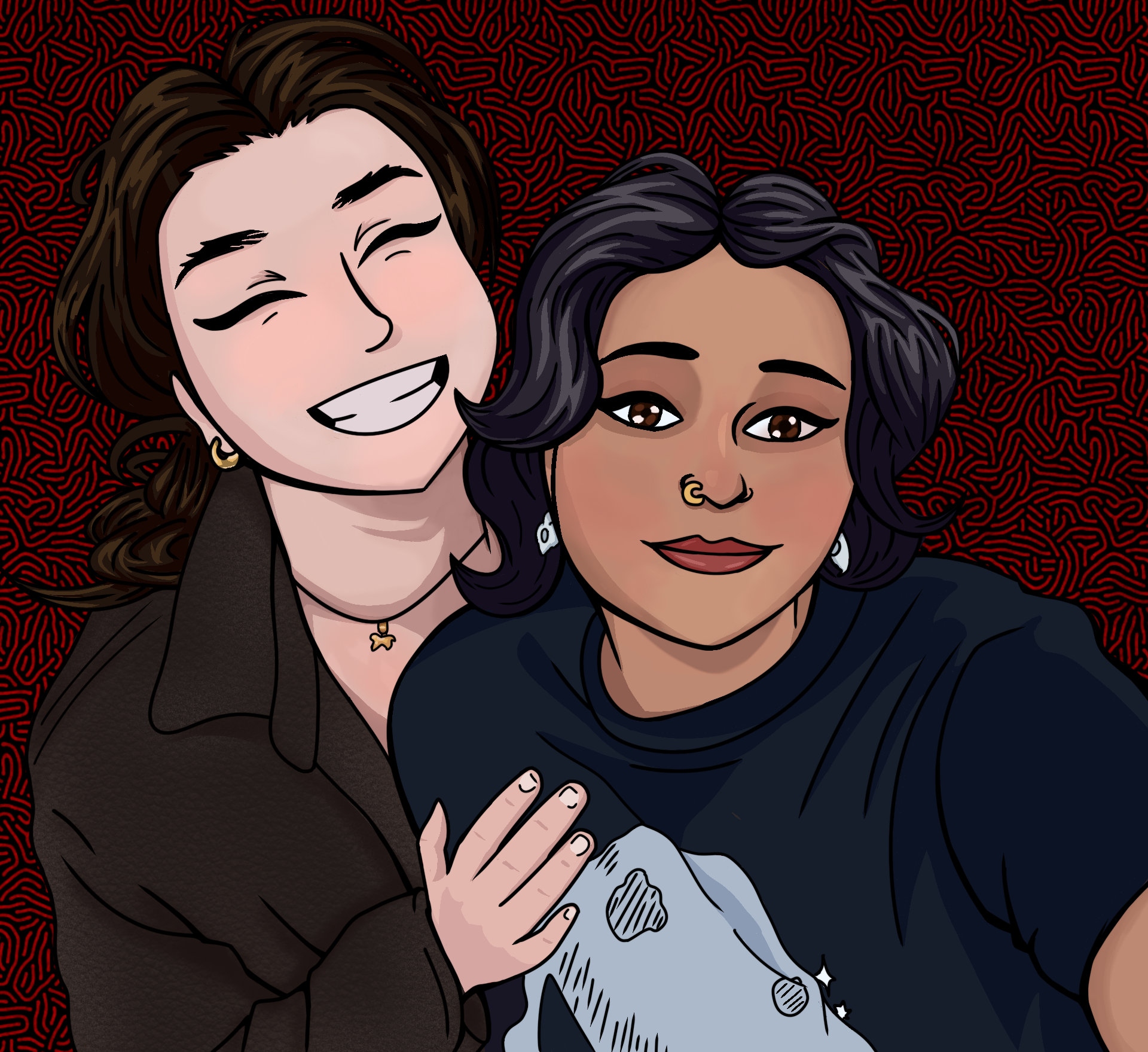 Illustration of my friend and her girlfriend - 2025 (Procreate)