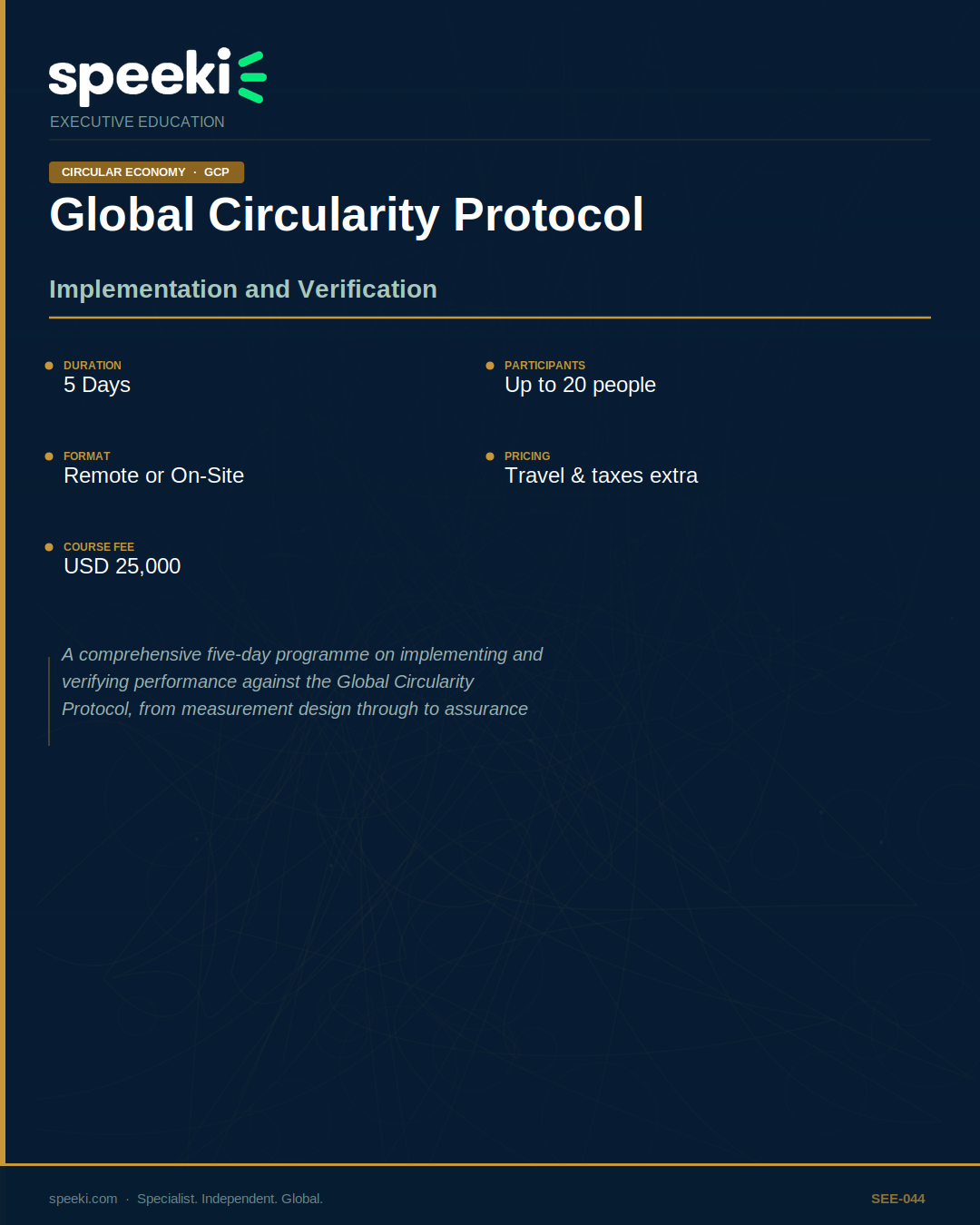Global Circularity Protocol — Implementation and Verification