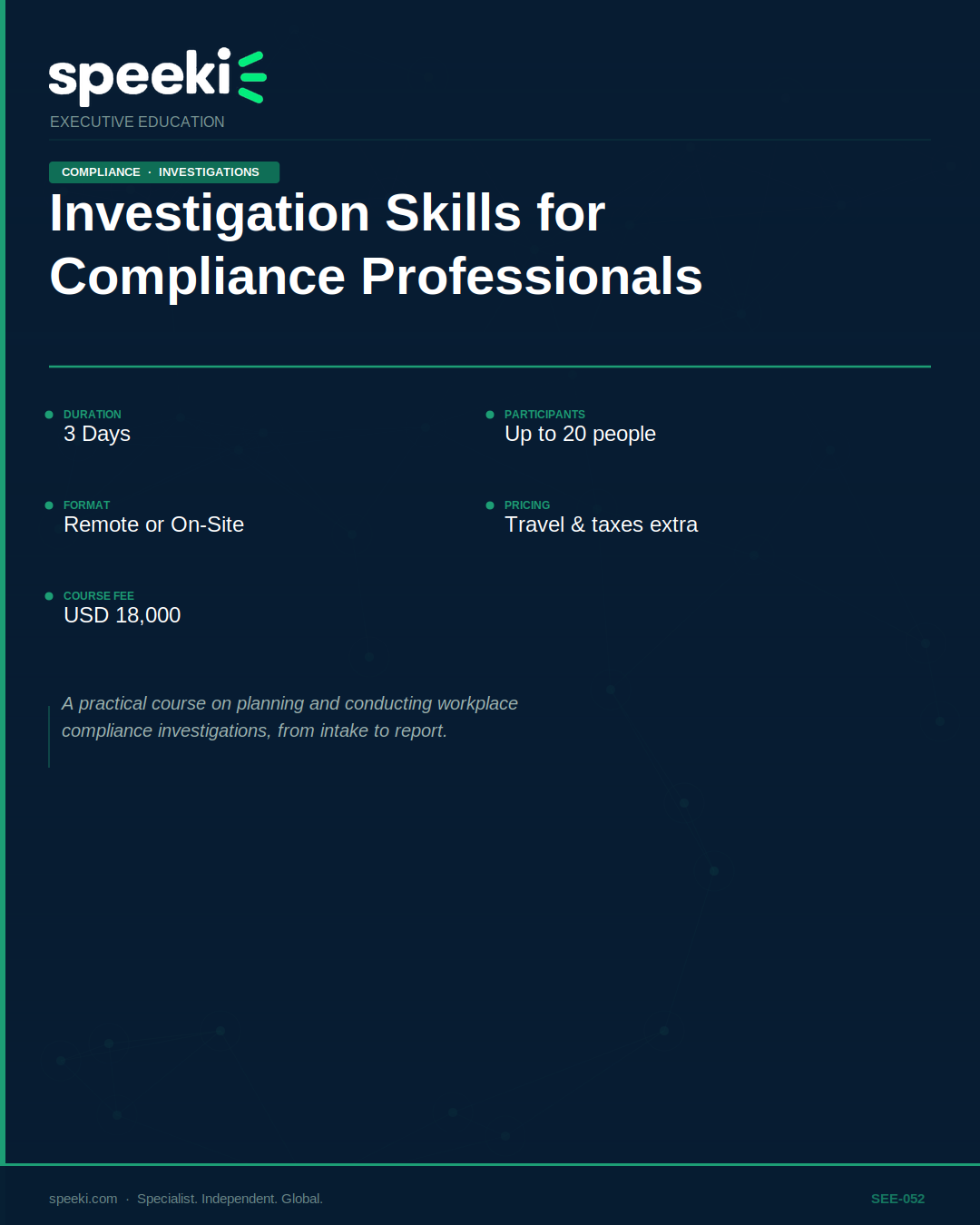 Investigation Skills for Compliance Professionals