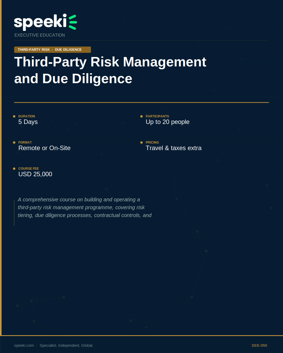 Gestion des risques liés aux tiers et diligence raisonnable