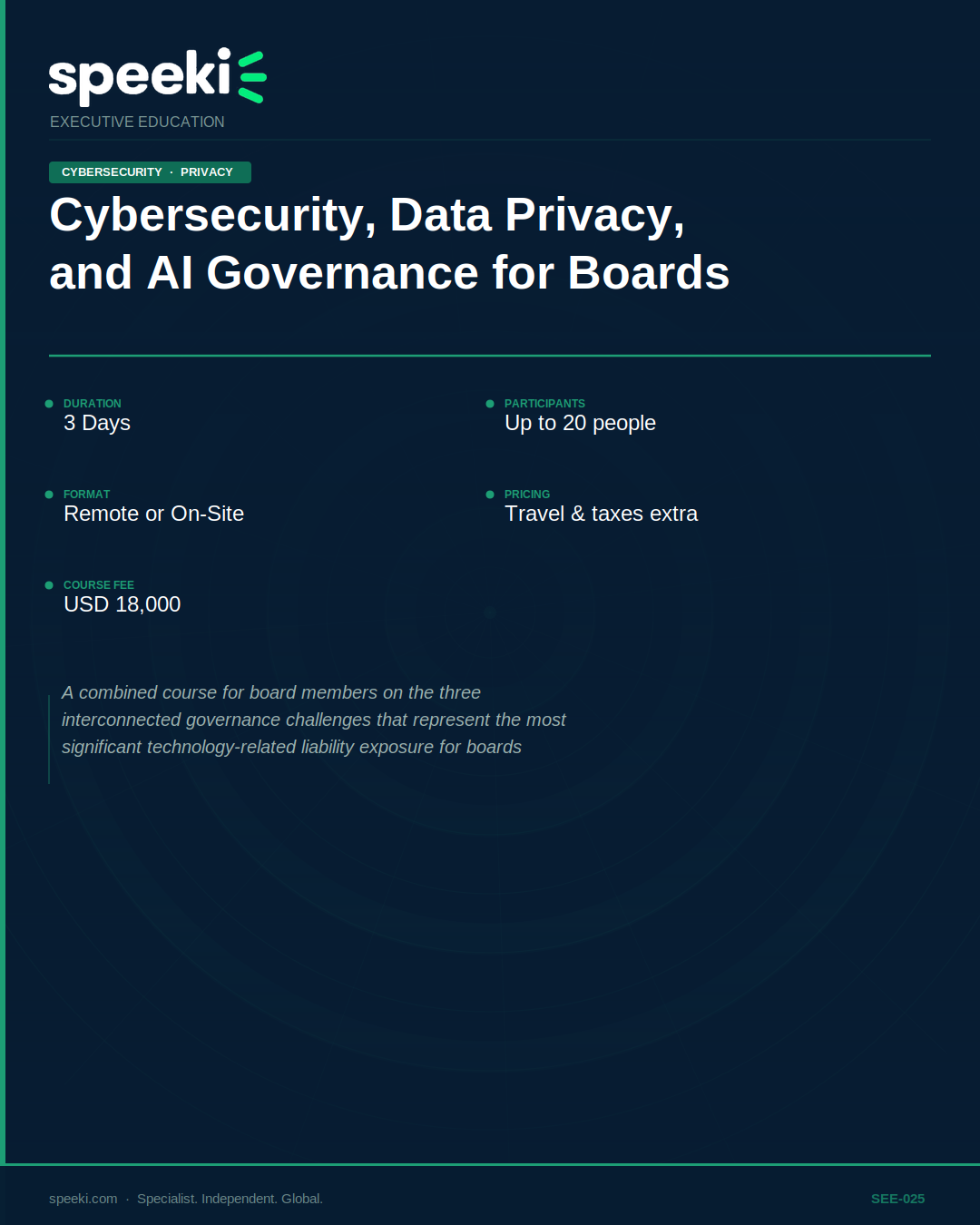 Cybersecurity, Data Privacy, and AI Governance for Boards