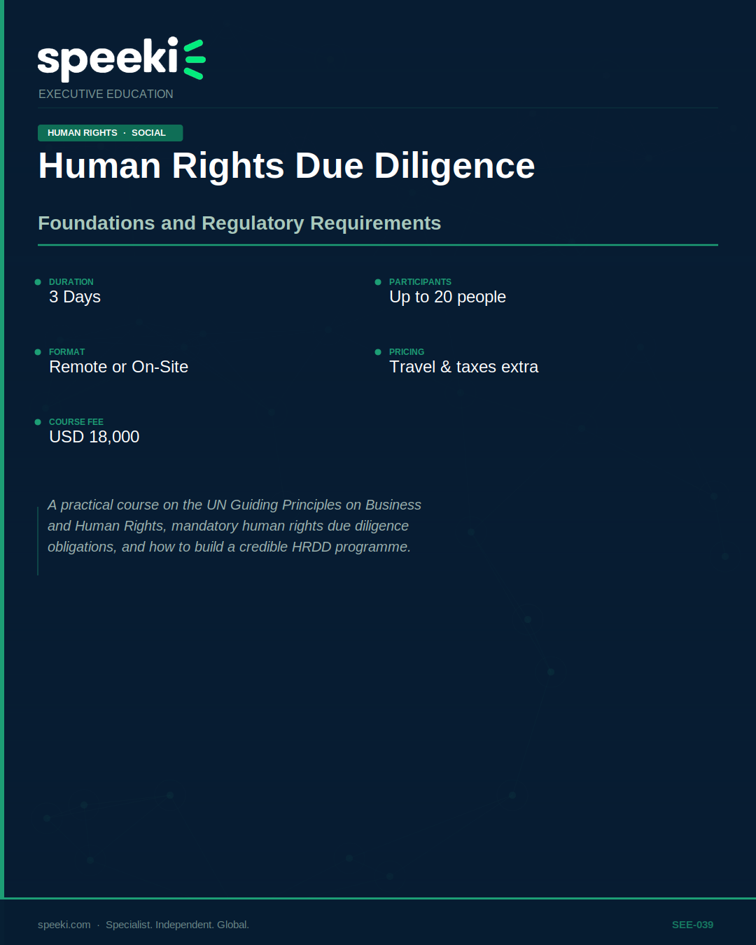 Human Rights Due Diligence — Foundations and Regulatory Requirements