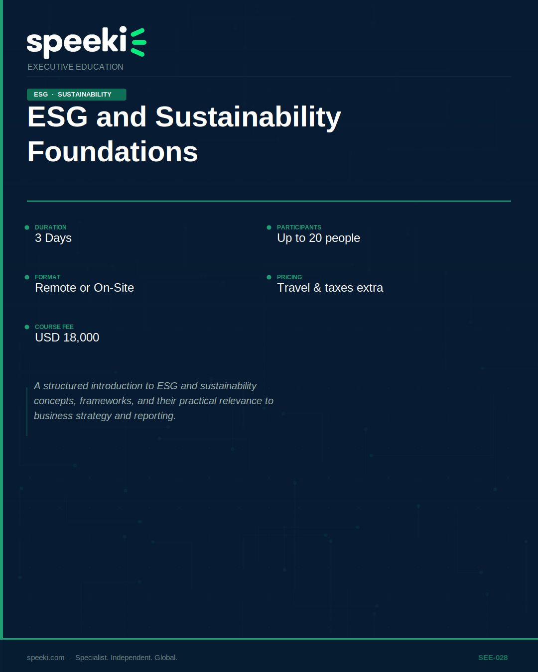 ESG and Sustainability Foundations