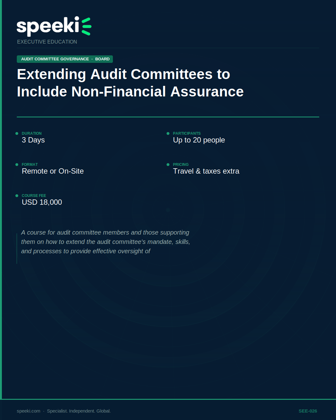 Extending Audit Committees to Include Non-Financial Assurance