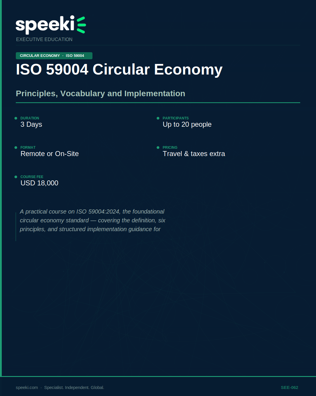 ISO 59004 Économie circulaire — Principes, vocabulaire et mise en œuvre