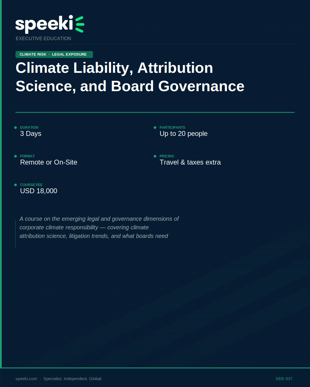 Climate Liability, Attribution Science, and Board Governance