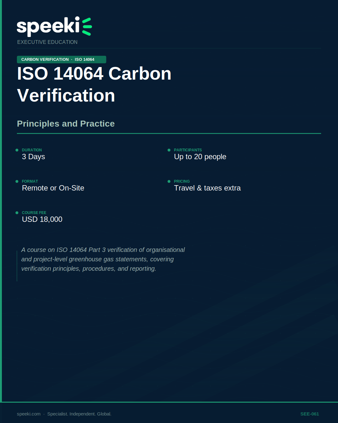 Vérification des émissions de carbone selon la norme ISO 14064 — Principes et pratiques