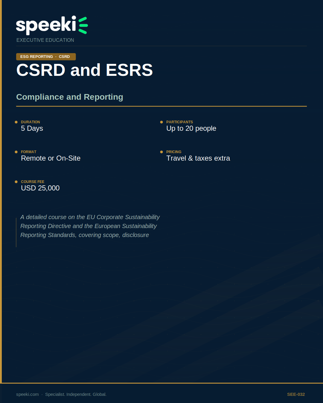 CSRD and ESRS — Compliance and Reporting