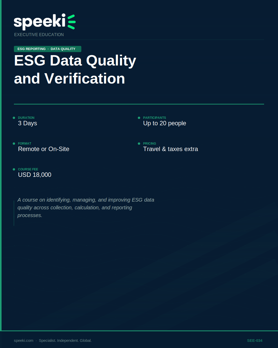 ESG Data Quality and Verification