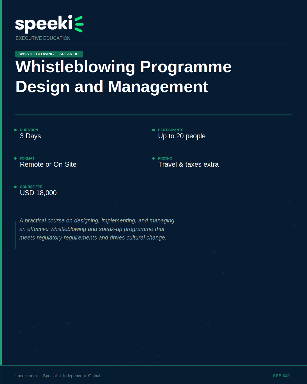 Conception et gestion d'un programme d'alerte professionnelle