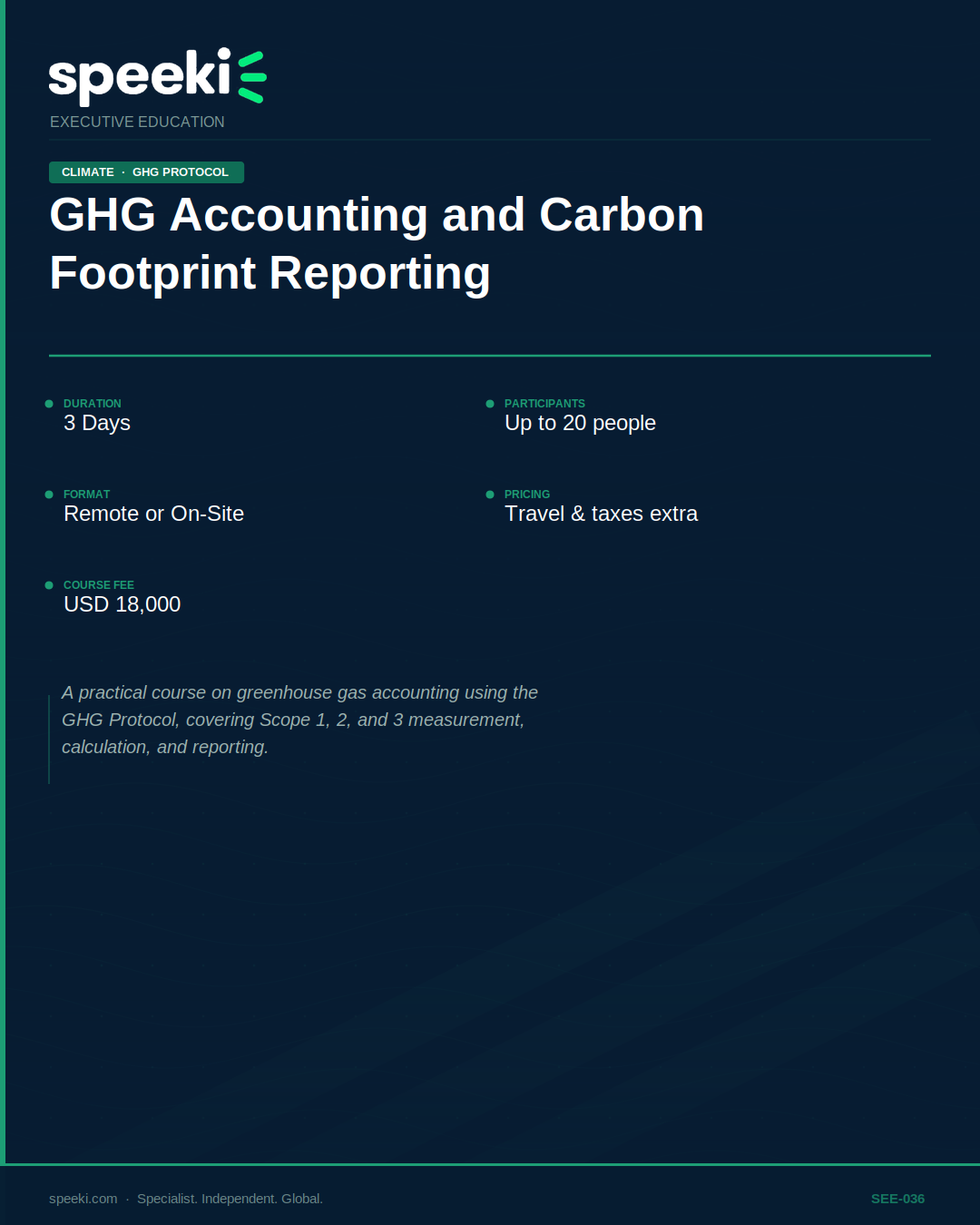 GHG Accounting and Carbon Footprint Reporting