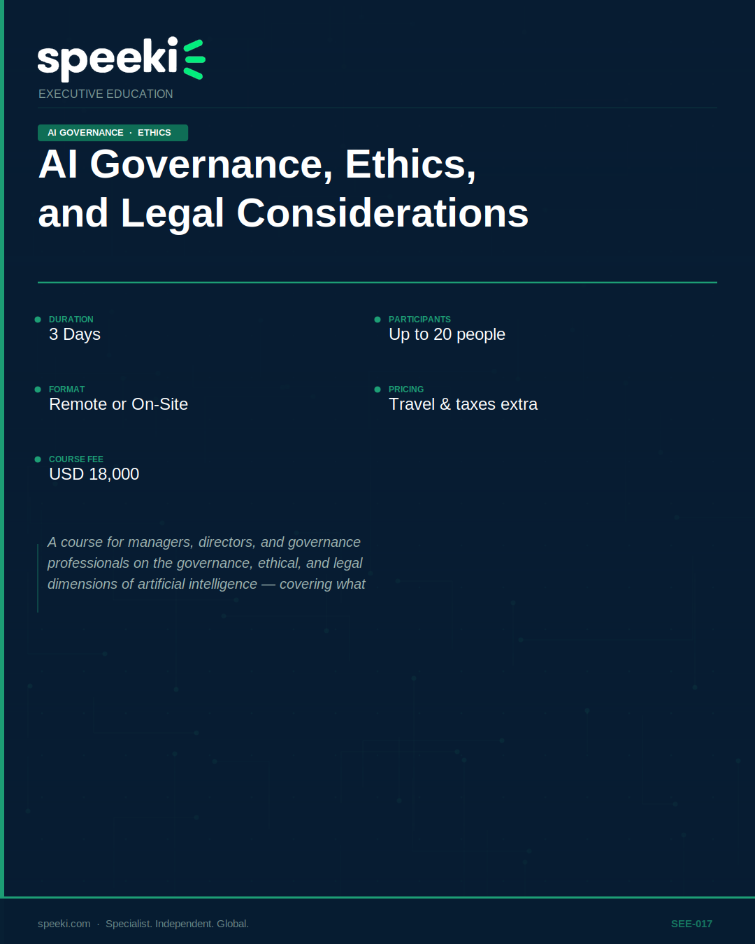 AI Governance, Ethics, and Legal Considerations