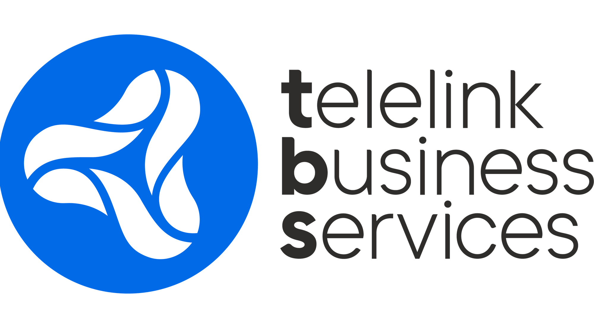 Telelink Business Services logo with a blue circular icon containing white stylized abstract shapes, and black text reading 'telelink business services'.