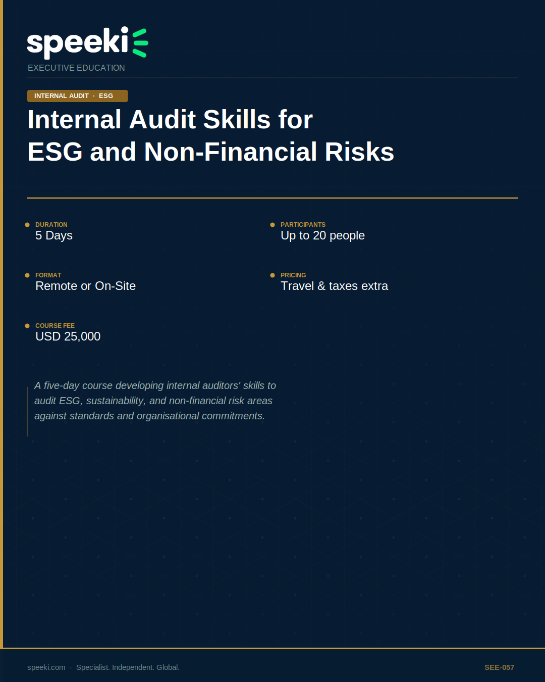 Compétences en audit interne pour les risques ESG et non financiers