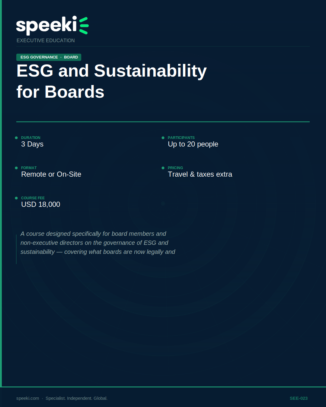 ESG and Sustainability for Boards