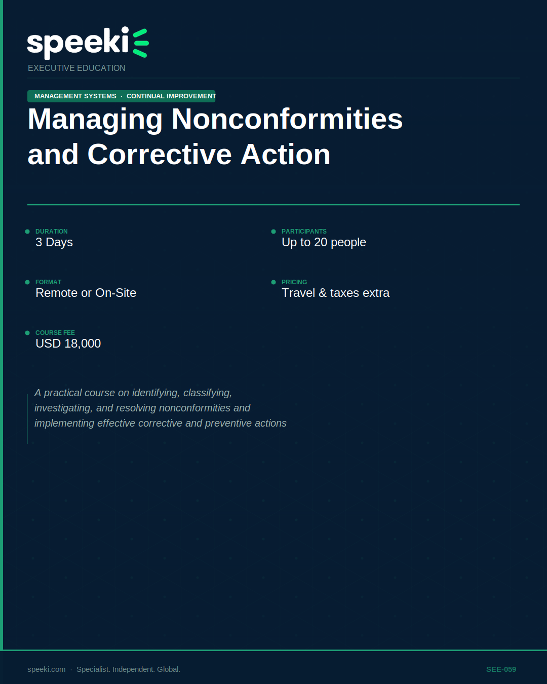 Gestion des non-conformités et des mesures correctives